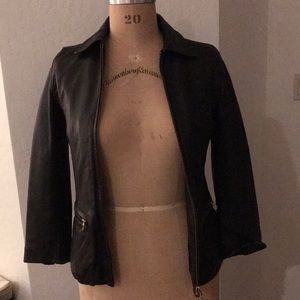 Andrew Marc black leather jacket, size xs